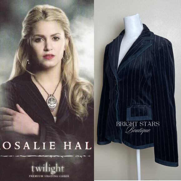 Extremely Rare Velvet Blazer ASO Rosalie Hale Twilight Promotional Images Blue - Picture 4 of 12